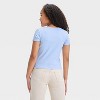 Girls' Bonjour Graphic T-Shirt - Blue - 3 of 4