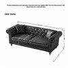 TIRAMISUBEST 83"/ 66" Upholstered Chesterfield ‌tech Fabric Sofa, Armrest Sofa, Couch, 3 Seater Living Room Furniture - 3 of 4