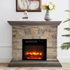 40" Freestanding Electric Fireplace Bisque - Festivo: Vintage Style MDF Frame, Adjustable Color Flames - 3 of 4