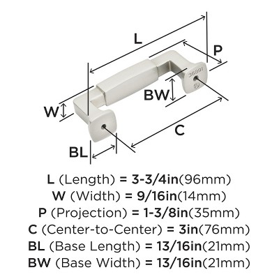 Satin Nickel Brushed Cabinet Pull with Mounting Hardware