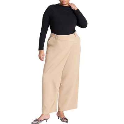 ELOQUII Women's Plus Size Wrap Over Trouser