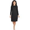 Memoi Women's Bonded Long Sleeve Slip Dress Black S - 2 of 4