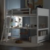 TIRAMISUBEST Full Size Loft Bed with L-shaped Desk, LED light and USB Charging Station, Wooden Loft Bedframe with Storage Bench with 2 Drawers - 2 of 4