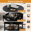 WOWLIVE 27"W Lift-Top Wood Coffee Table, Small Round Cocktail Table with Storage for Living Room, CT007 - 3 of 4
