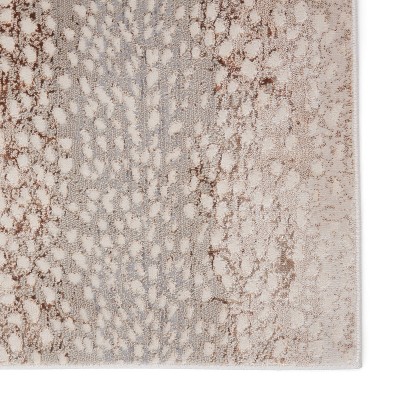 Catalyst Light Gray and Rose Gold Animal Print Wool Rug
