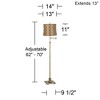 360 Lighting Swing Arm Floor Lamp Adjustable Height 70" Tall Antique Brass Copper Circles Drum Shade for Living Room Reading Bedroom Office - 4 of 4