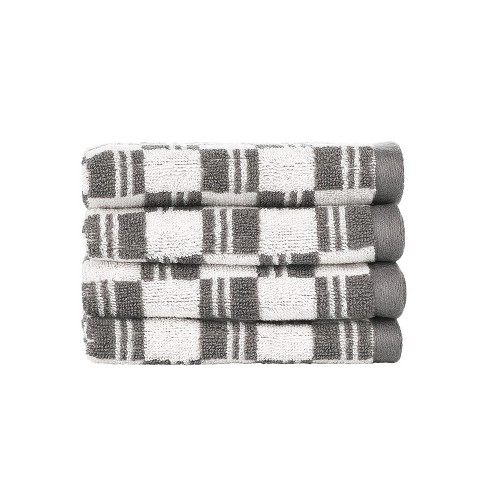 Nate Home by Nate Berkus Cotton Jacquard Bath Towel Set/4, Charcoal
