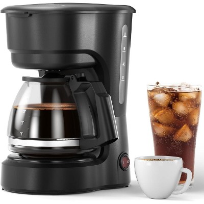 R.W.FLAME Compact 5-Cup Drip Coffee Maker with Timer, 2-Hour Auto Power-Off, 2-Hour Keep Warm, Pause & Brew, Reusable Filter, and Drip-Free Carafe