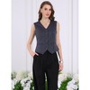 Hobemty Women's Striped Sleeveless Button Down V Neck Vintage Formal Vest - 3 of 4