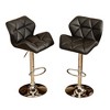 SKRAN Contemporary Black Hydraulic Bar Stools Set of 2,Seat with Gas-Lift And Stable Foot Rest  Stools for Kitchen Island Pub - 4 of 4