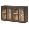 Luxystar 4-Door Sideboard Buffet Cabinet with Large Storage, Glass Doors and Adjustable Shelves for Dining and Living Room, Espresso - 4 of 4