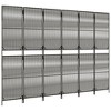 vidaXL Poly Rattan Room Divider, 6 Panels - Gray Privacy Screen for Indoor/Outdoor Use, 115.7" x 78.7" - 4 of 4
