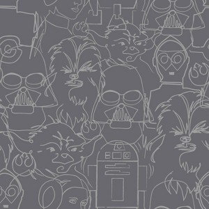 RoomMates Star Wars Saga Line Sketches Peel and Stick Kids' Wallpaper Black - 1 of 4