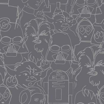 Star Wars Saga Line Sketches Peel and Stick Kids' Wallpaper Black - RoomMates