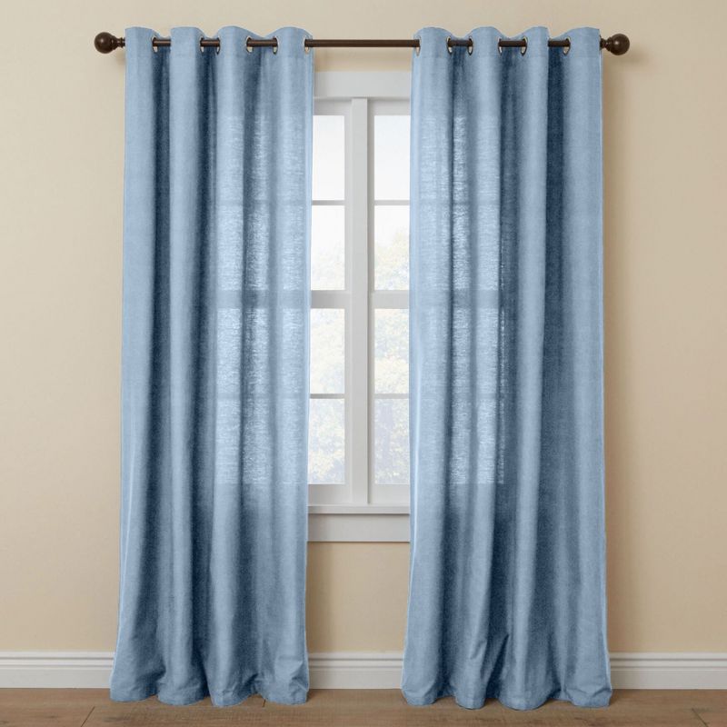 BrylaneHome Poly Cotton Canvas Grommet Panel Window Curtain Drape, 1 of 2