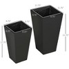 2-Pack Outdoor Planter Set, Flower Pots with Drainage Holes, Durable & Stackable Plant Pot, 22in & 18in, for Porch, Entryway, Patio, Garden - 3 of 4