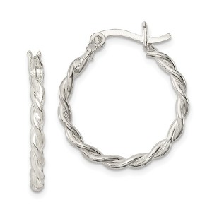 Black Bow Jewelry Twisted Double Round Hoop Earrings in Sterling Silver, 20mm (3/4 In) - 1 of 3