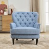 Vintage Upholstered Club Chair with Nailhead Trim,Curved Backrest Lounge Armchair,Accent Chair for Living Room or Bedroom-Coolbibila - 2 of 4