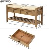 Shoe Storage Bench with Cushioned Seat, Entryway Bench with Storage, Shoe Storage Bench, Shoe Cabinet Bench with 2 Drawers and Storage Shelf - 2 of 4