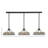 Toltec Lighting Any 3 - Light Chandelier in  Dark Granite with 16" Royal Merlot Art Glass Shade - 2 of 2