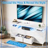 63" Fabric Dresser with 10 Drawers, TV Stand, Built-in USB Ports & LED Lights, Multi-Functional Storage for 75" TVs - 3 of 4