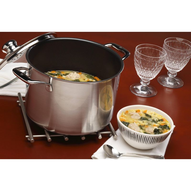 Swiss Diamond Nonstick Clad Induction Stock Pot with Tempered Glass Lid, 9.5", 7.9 QT, 2 of 4