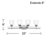 Possini Euro Design Art Deco Wall Light Brushed Nickel Hardwired 33" Wide 4-Light Fixture Marbleized Glass Bathroom Vanity - 4 of 4