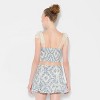 Women's Lace Tie Strap Tank Top - Wild Fable™ Blue Floral - 3 of 3