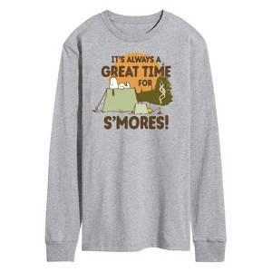 Men's - Peanuts - It's Always a Great Time for Smores Long Sleeve Graphic T-Shirt - 1 of 4