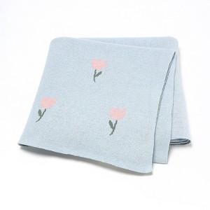 MyKids-USA Best-Selling Knitted Baby Blanket With Fresh Floral Design: New Collection For Spring, Autumn, And Winter - 1 of 2