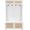 NicBex 40"L Hall Tree with Bench and Storage Cabinet Rustic Style Coat Rack with 4 Hooks and Sliding Door for Foyer, Living Room - 2 of 4