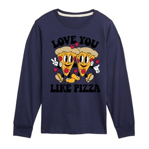 Boys' - Instant Message - Valentine's Day Love You Like Pizza Long Sleeve Graphic T-Shirt - 1 of 4