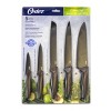 Oster Godfrey 5 Piece Stainless Steel Black Cutlery Set with Wood Print Handles - 3 of 4