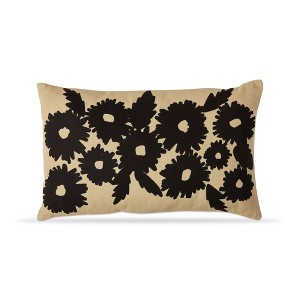 tagltd 16" x 24" Black Floral Throw Pillow - 1 of 2