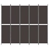 vidaXL 6-Panel Room Divider - Versatile, Breathable, and Durable 100% Polyester Fabric - Foldable Design with 2.4" Middle 2 Bars Distance - Brown - 3 of 4