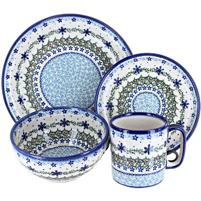 Blue Rose Polish Pottery Vena Dinnerware (16 PC)