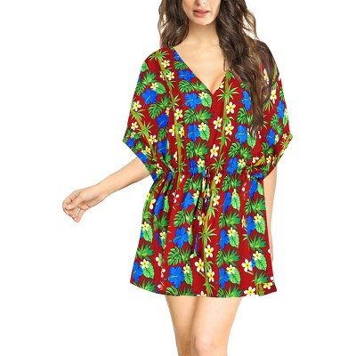 LA LEELA Women's Loose Mini Beachwear Vacation Bathing Suit Summer Plus Size Beach Dress Casual Holiday Wraps Swimsuit Cover Ups
