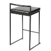 LumiSource Set of 3 Fuji Stacker Counter Height Barstools Black Metal/Black PU - 4 of 4