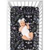Sweet Jojo Designs Girl Baby Fitted Crib Sheet Boho Floral Wildflower Black and Purple - 4 of 4