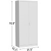 71" Metal Storage Cabinet, 2 Doors & 4 Adjustable Shelves, Lockable Steel Tool Cabinet for Garage, Pantry, Office, Shop Organization - 2 of 4