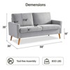 Vipbear 68 inch couple sofa corduroy sofa, modern couple sofa in living room, bedroom and office, comfortable sofa with spring pad - 2 of 4