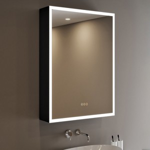 LED Bathroom Medicine Cabinet with Mirror, Surface or Recessed Mount, Defogger, Memory Function, 3-Color Lighting, USB & Outlet, Dimmer - 1 of 4