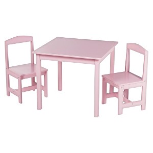 Madeline Kids Table and Chairs Set - Set of 3 - Pink - TMS