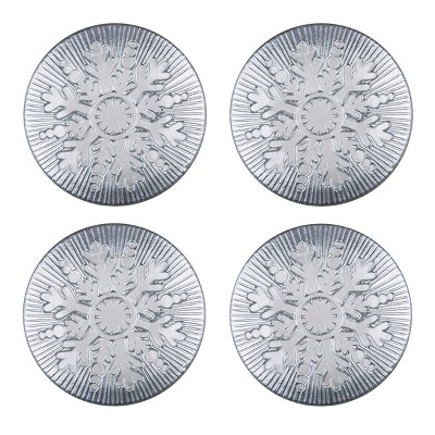 C&F Home Silver Snowflake Plate 12" Set of 4