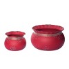 Transpac Metal 11 in. Red Christmas Santa Sack Containers Set of 2 - 3 of 4