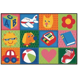 Preschool Learning Rug with Letters, Shapes & More, Rectangle - 1 of 4