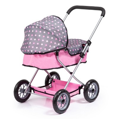 Smarty Pink and Gray Doll Pram Set with Accessories