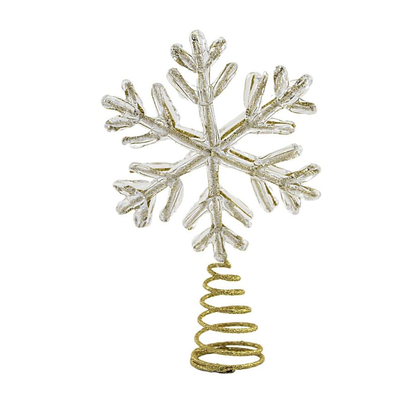 Kurt S. Adler 7.0 Inch Snowflake Small Tree Topper Glittered Christmas Tree Toppers, 1 of 4