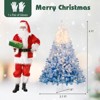 Costway 6 FT Artificial Christmas Tree with 250 Warm White LED Lights, 8 Lighting Modes & Folding Metal Stand White & Blue - 4 of 4