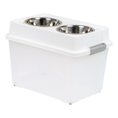 IRIS USA Elevated Dog Food Bowl with Airtight Pet Food Storage Container